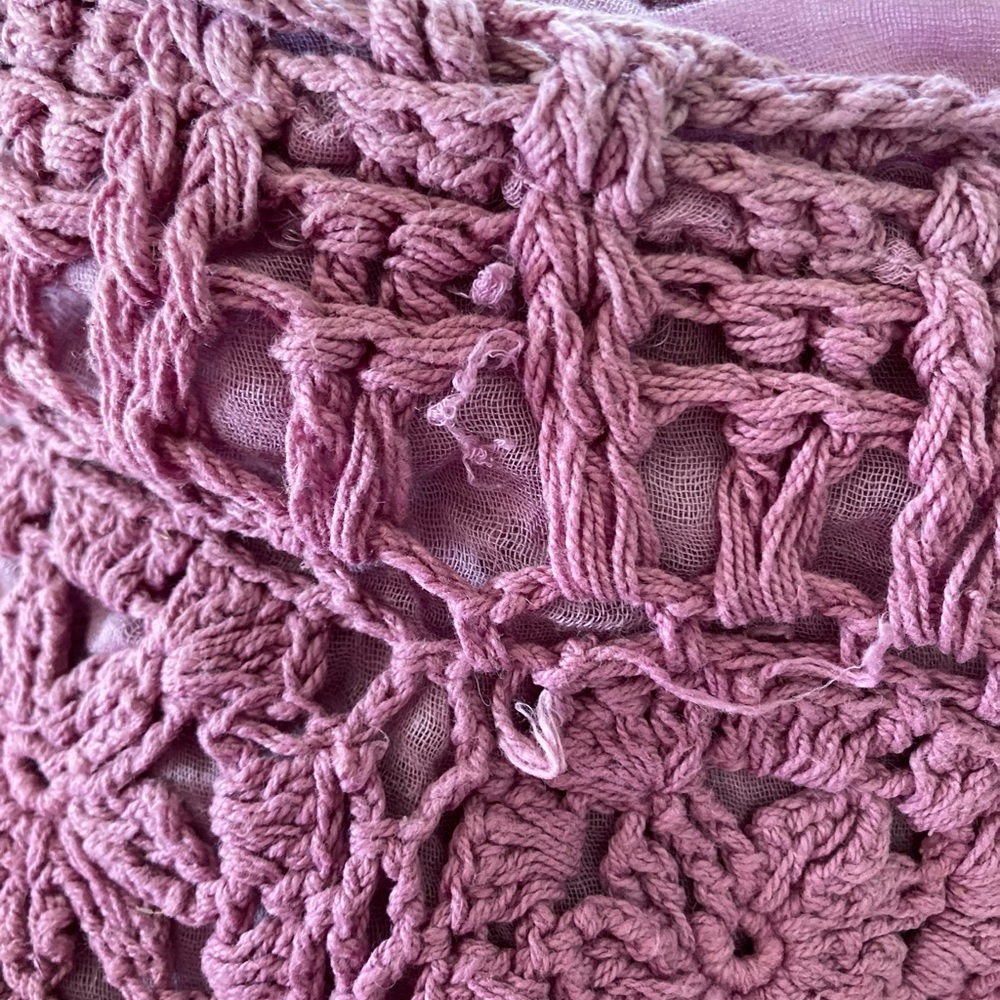 Vintage Purple-Multicolored Crocheted Patchwork Mini Skirt Size Medium - Picture 14 of 14